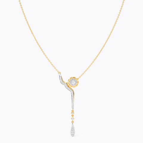 Floral Quoin Diamond Lariat Necklace