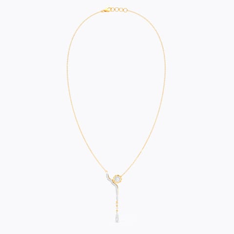 Floral Quoin Diamond Lariat Necklace