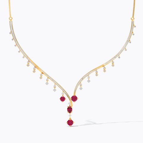 Scarlet Cascade Gemstone Necklace