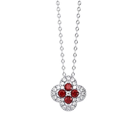 Ruby Blossom of Fortune Gemstone Necklace Ruby Blossom of Fortune Gemstone Necklace