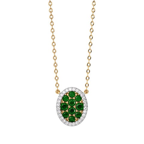 Emerald Garden Oval Gemstone Necklace