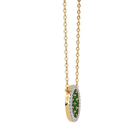 Emerald Garden Oval Gemstone Necklace