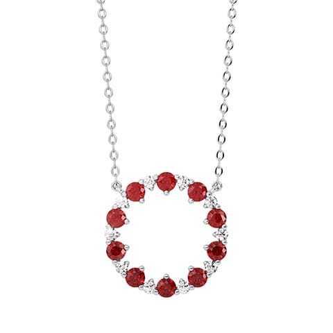 Ruby Circle of Light Gemstone Necklace Ruby Circle of Light Gemstone Necklace