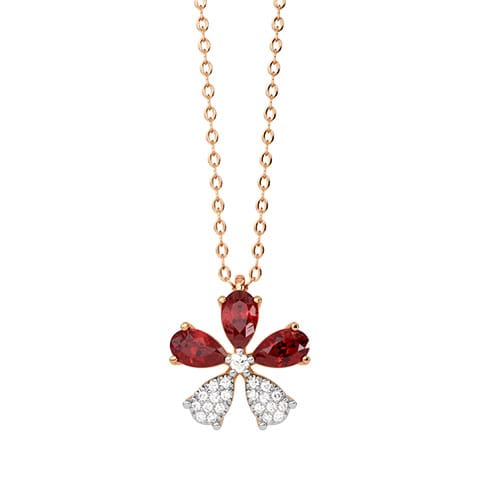 Festive Ruby Bow Gemstone Necklace Festive Ruby Bow Gemstone Necklace