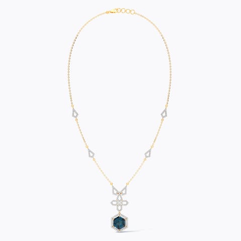 Blue Hexa Gemstone Necklace Blue Hexa Gemstone Necklace
