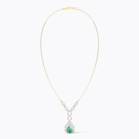 Green Cinque Gemstone Necklace Green Cinque Gemstone Necklace