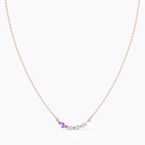 Mauve Marquise Gemstone Necklace