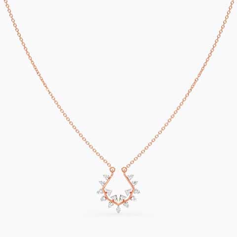 Diamond Necklaces 14 Karat Rose Gold Boheme Diamond Necklace