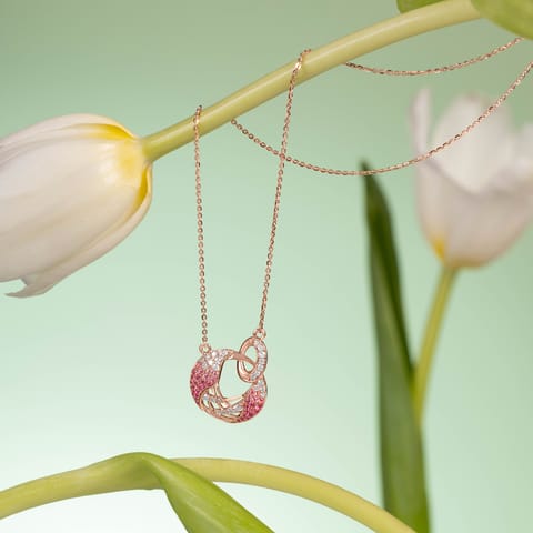 Interlocked Pink Gemstone Necklace
