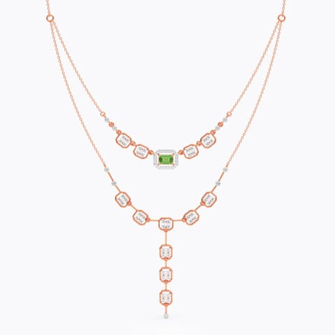 Green Drizzle Gemstone Necklace