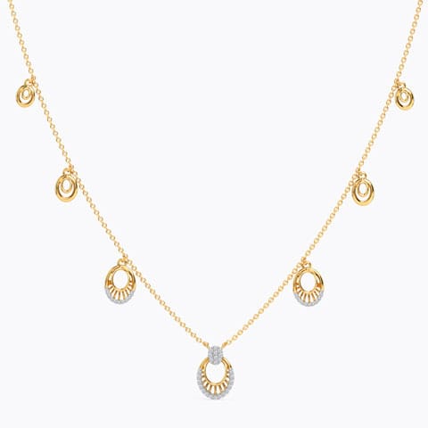 Hovering Ovate Diamond Necklace