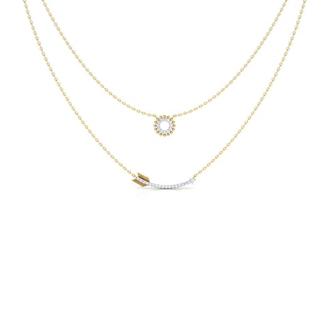 Ring and Arrow Multi Layer Diamond Necklace Ring and Arrow Multi Layer Diamond Necklace