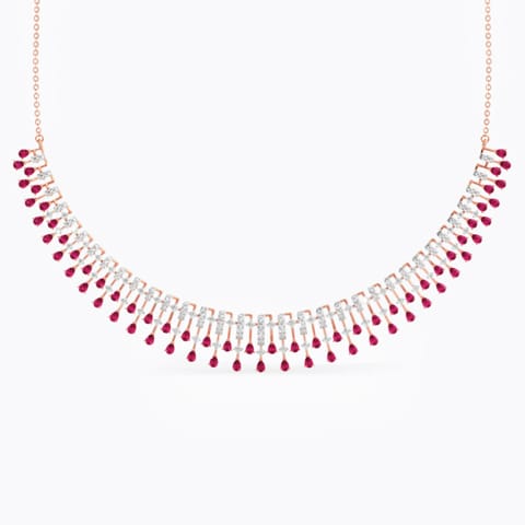 Diamond,Gemstone Necklaces 18 Karat Rose Gold Scarlet Splendour Gemstone Necklace