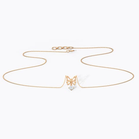 Butterfly Drop Diamond Necklace