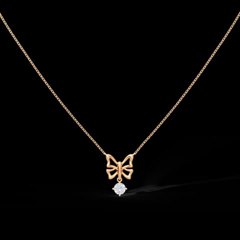 Butterfly Drop Diamond Necklace