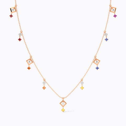 Rainbow Beads Gemstone Necklace Rainbow Beads Gemstone Necklace