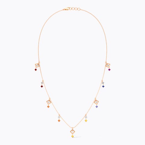 Rainbow Beads Gemstone Necklace Rainbow Beads Gemstone Necklace