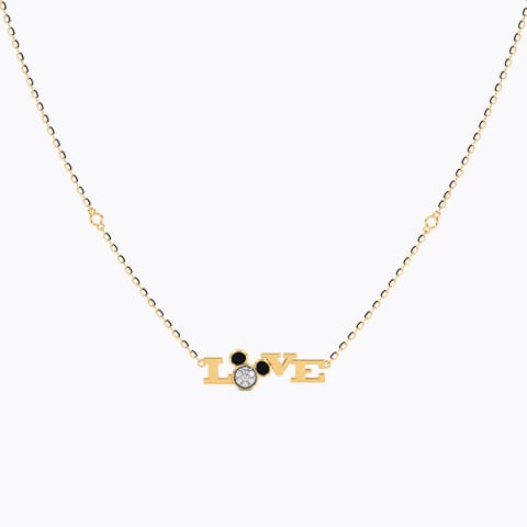 Mickey Mouse Love Diamond Necklace