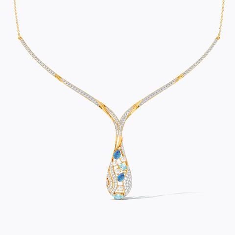 Blue Trench Gemstone Necklace Blue Trench Gemstone Necklace