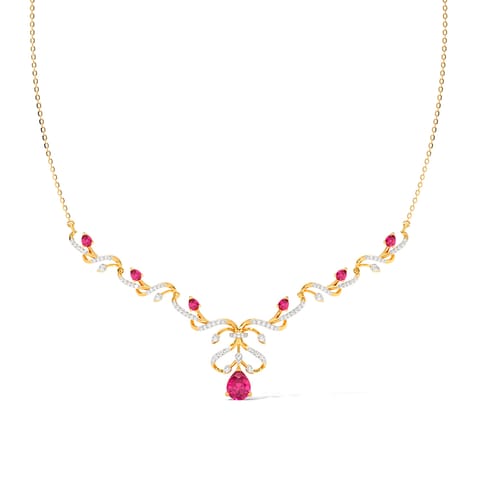 Alluring Claret Gemstone Necklace