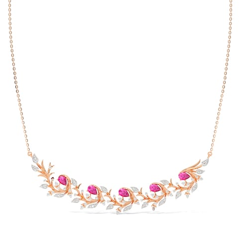 Carmine Veins Gemstone Necklace