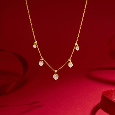 Moving Ovoid Diamond Necklace
