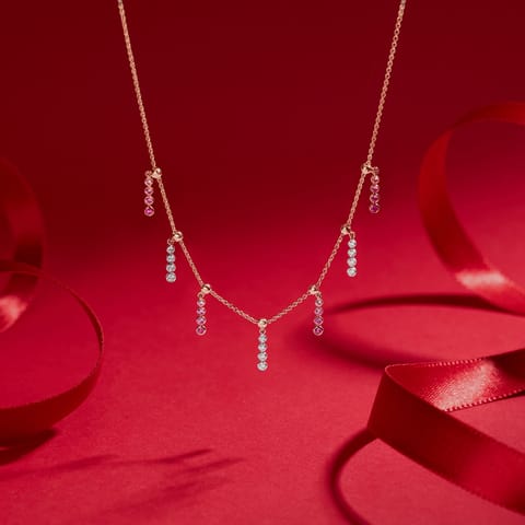 Moving Tassels Gemstone Necklace