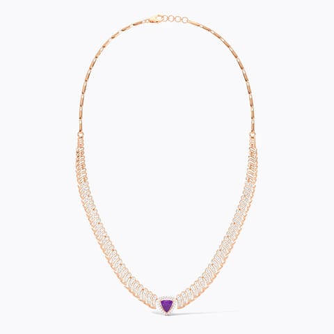 Purple Ruffles Gemstone Necklace