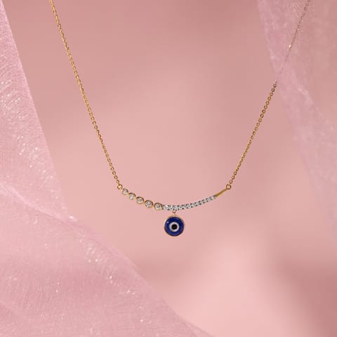 Gleaming Evil Eye Gemstone Necklace