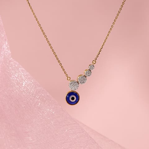 Beaming Evil Eye Gemstone Necklace
