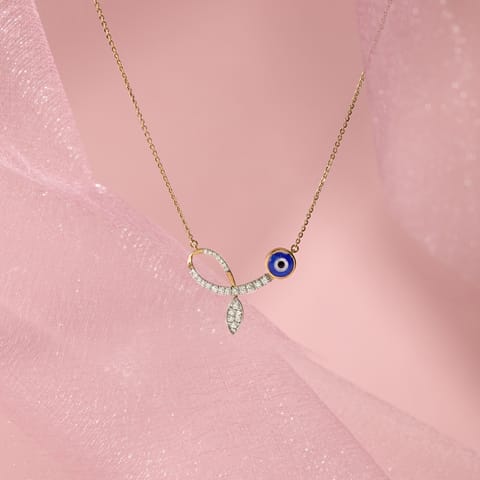 Swirling Evil Eye Gemstone Necklace