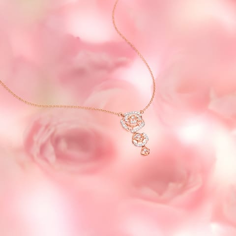 Sparkling Rose Diamond Necklace