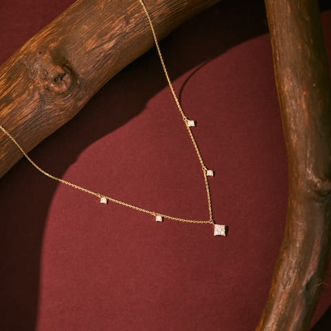 Quadrate Station Diamond Necklace