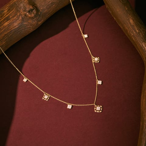 Square Station Diamond Necklace Square Station Diamond Necklace