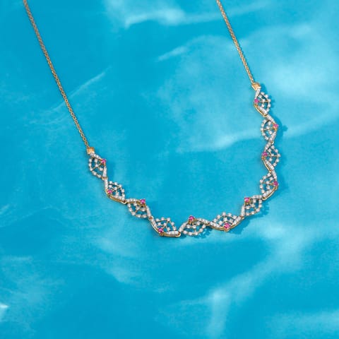 Scarlet Contour Gemstone Necklace