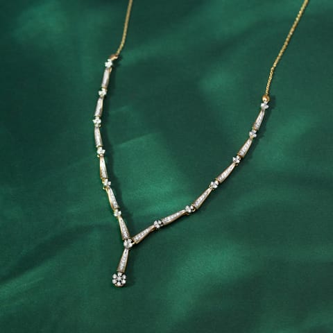 Linear Flora Diamond Lariat Necklace Linear Flora Diamond Lariat Necklace