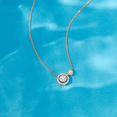 Octagon Halo Diamond Necklace Octagon Halo Diamond Necklace