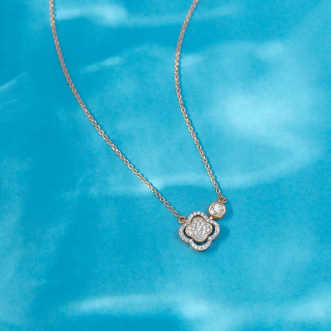 Clover Halo Diamond Necklace