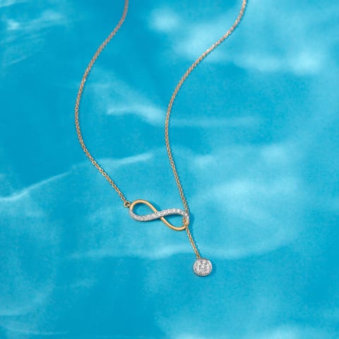 Infinity Drop Diamond Lariat Necklace