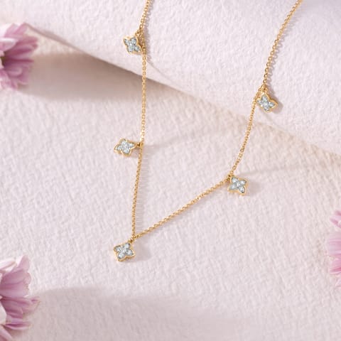 Vibrant Blossom Adjustable Diamond Necklace