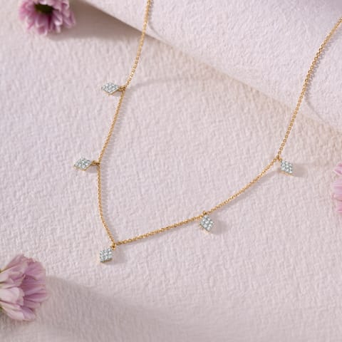 Edgy Angular Adjustable Diamond Necklace