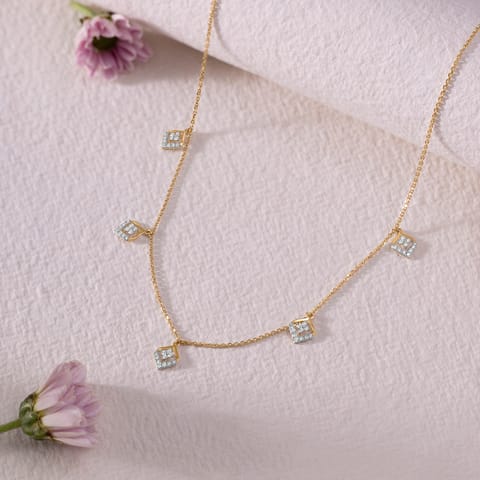 Golden Glow Adjustable Diamond Necklace