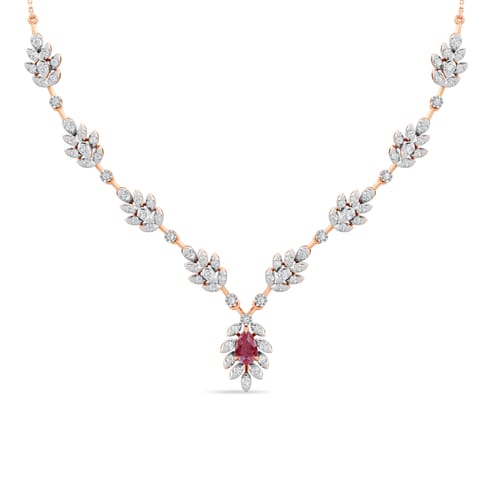 Prismatic Red Gemstone Necklace