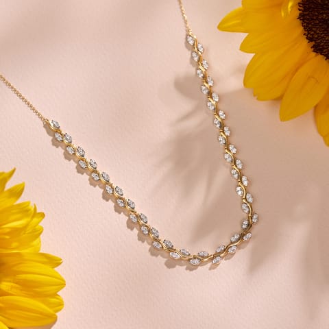 Parallel Leaf Diamond Necklace Parallel Leaf Diamond Necklace