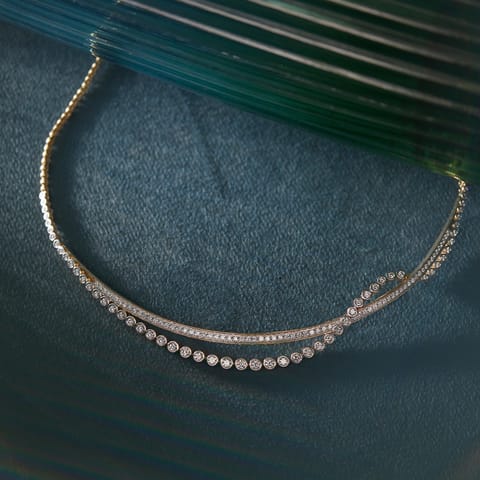 Swirly Radiant Diamond Necklace