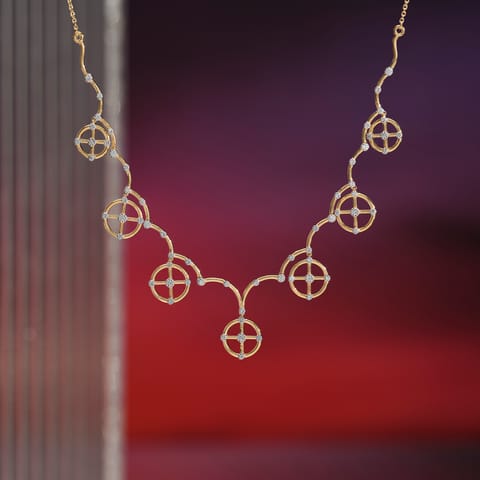 Gleaming Spheres 9KT Diamond Necklace