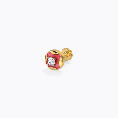 Adhira Detachable Diamond Nose Pin Diamond Nose pin 14 Karat Yellow Gold Adhira Detachable Diamond Nose Pin