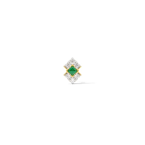 Green Square Gemstone Nose Pin Green Square Gemstone Nose Pin
