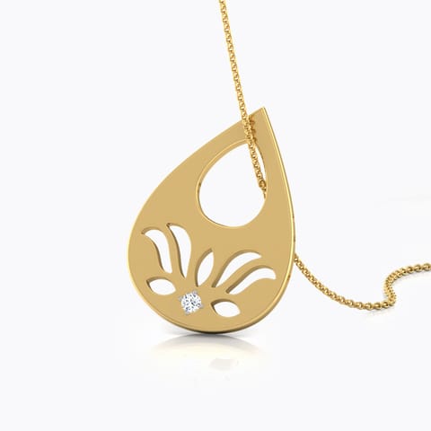 Dewdrop Lotus Diamond Pendant