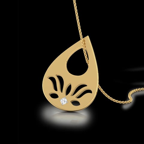 Dewdrop Lotus Diamond Pendant